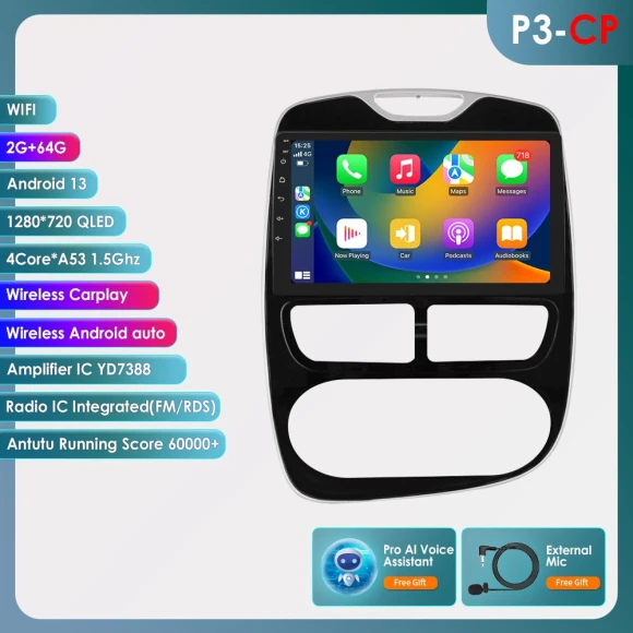 Wireless CarPlay Android Car Stereo with 4G-LTE and GPS Navigation — Car Infotainment System, Hizpo