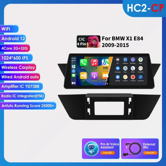 10.25-inch Android Car Stereo with Wireless CarPlay and Android Auto — In-Dash, OSSURET