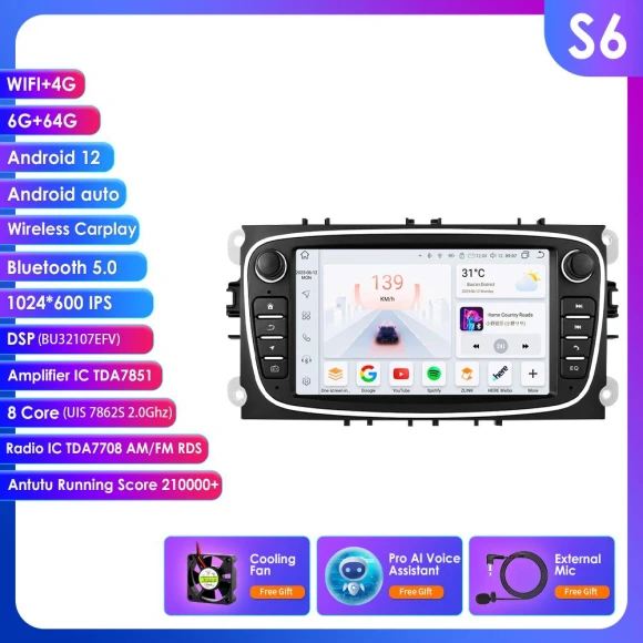 Android Smart FM Car Radio — In-Dash, OSSURET