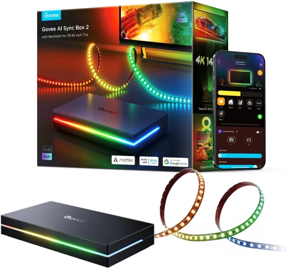 AI Sync Box Kit with LED Strip for TV — Home Theater Projectors, Govee