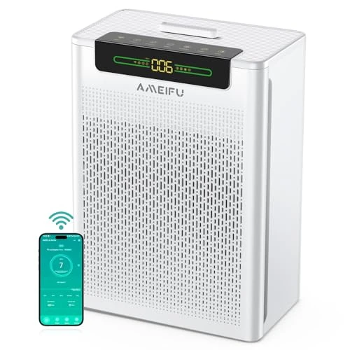 Air Purifier for Large Rooms with Smart WiFi App Control — Activated Carbon Air Purifiers, AMEIFU