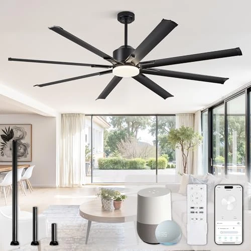 Smart Ceiling Fan with Light and Remote — Ceiling Fans & Accessories, ZMISHIBO