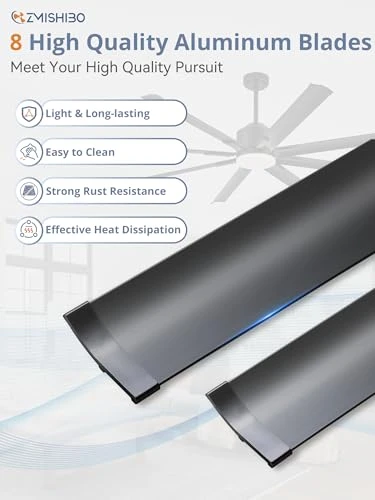 Smart Ceiling Fan with Light and Remote — Ceiling Fans & Accessories, ZMISHIBO