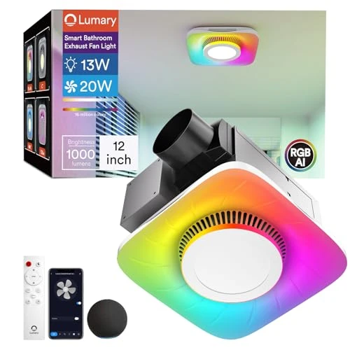 Smart WiFi Bathroom Exhaust Fan with Light — Ceiling Fan Lighting Solutions, Lumary