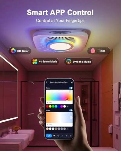 Smart WiFi Bathroom Exhaust Fan with Light — Ceiling Fan Lighting Solutions, Lumary