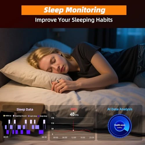 Smart Ring with Fitness Tracking, Body Temperature, Heart Rate, Blood Oxygen, Sleep Monitor, and Waterproof Design — Smart Rings, AMOVAN