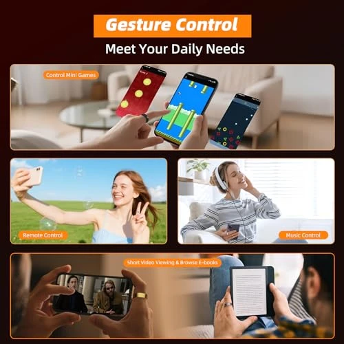 Smart Ring with Fitness Tracking, Body Temperature, Heart Rate, Blood Oxygen, Sleep Monitor, and Waterproof Design — Smart Rings, AMOVAN