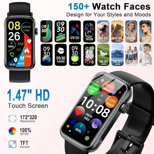 Smart Watch with 24 Sport Modes, IP68 Waterproof, Heart Rate and Sleep Monitor — Smartwatches, Fempoin