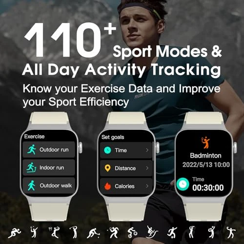 Smart Watch with Bluetooth Call, Heart Rate Monitor, and 110+ Sport Modes — Smartwatches, STECEi