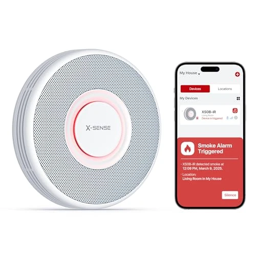 Smart Wi-Fi Smoke Detector with Voice Alerts and 17 Locations — Carbon Monoxide Detectors, X-Sense