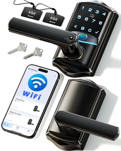 WiFi Smart Lever Lock with Fingerprint Keyless Entry — Levers, Veise