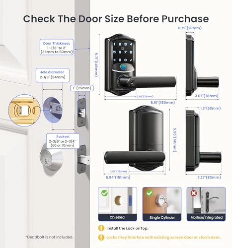 WiFi Smart Lever Lock with Fingerprint Keyless Entry — Levers, Veise