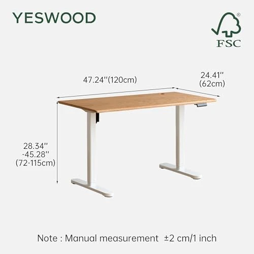 Electric Height Adjustable Standing Desk — Office, YESWOOD
