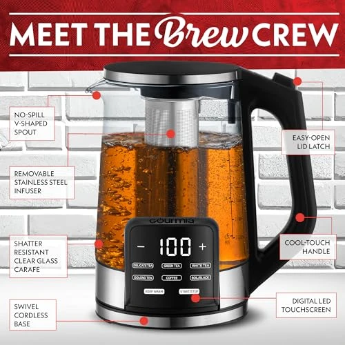 Electric Programmable Glass Kettle — Kettles & Tea Machines, Gourmia