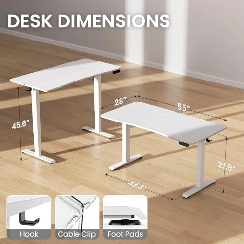 Electric Standing Desk with Adjustable Height — Monitor Stands, Veken