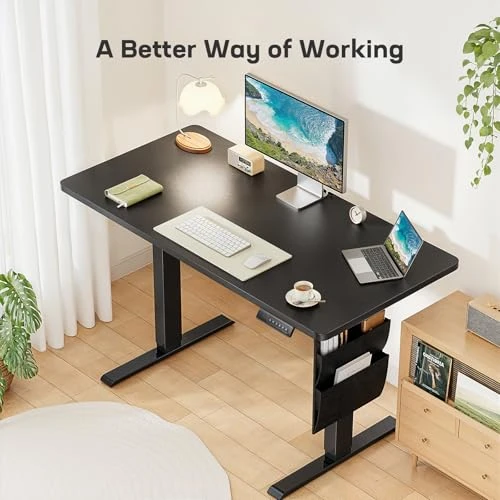 Electric Standing Desk with Memory Presets, Storage Bag & Cable Management — Office, Marsail