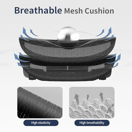 Ergonomic Office Chair with Mesh Seat Cushion, Adjustable Armrests and Headrest — Desk Chairs, marrap