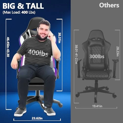 Gaming Chair with Bluetooth Speakers, LED Lights, Massage, and Adjustable Armrests — Gaming Chairs, Mr IRONSTONE