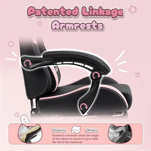 Gaming Chair with Cat Ears and Massage Lumbar Support — Gaming Chairs, Dowinx