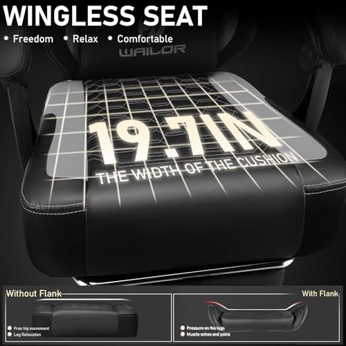 Gaming Chair with Massage and Footrest — Gaming Chairs, WAILOR