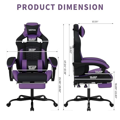 Gaming Chair with Massage and Footrest — Gaming Chairs, WOTSTA