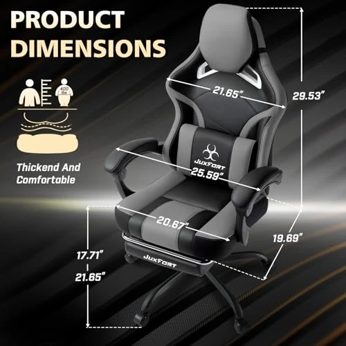 Gaming Chair with Massage and Pocket Spring Cushion — Gaming Seating Solutions, JuxFort