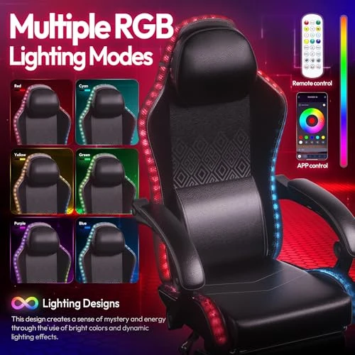 Gaming Chair with RGB Lights and Massage Lumbar Support — Gaming Seating Solutions, Nexthra