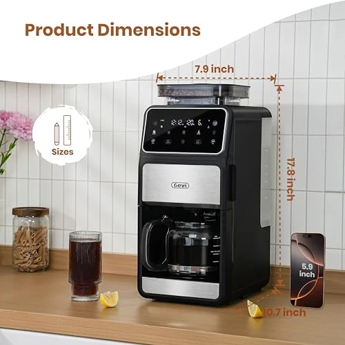 Grind & Brew Coffee Maker — Electric Blade Coffee Grinders, Gevi