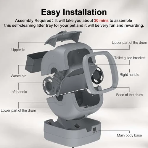 Automatic Cat Litter Box Self Cleaning with App Control and Weight Monitoring — Waste Bins, UPFAS