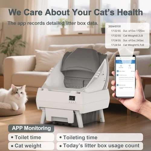 Automatic Cat Litter Box Self Cleaning — Waste Bins, Lohhuby