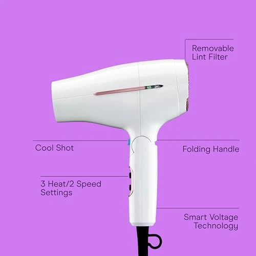 Double Ceramic Travel Dryer with Concentrator & Folding Handle — Dryers & Accessories, Conair