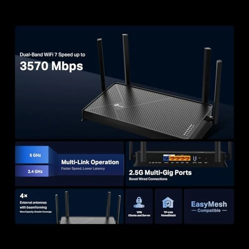 Dual-Band Wi-Fi 7 Router — Modem Router Combos, TP-Link