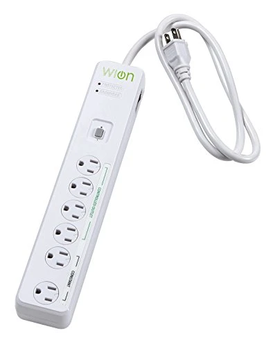 Indoor Wi-Fi Smart Surge Protector with 6 Grounded Outlets — Power Solutions & Surge Protection, Woods