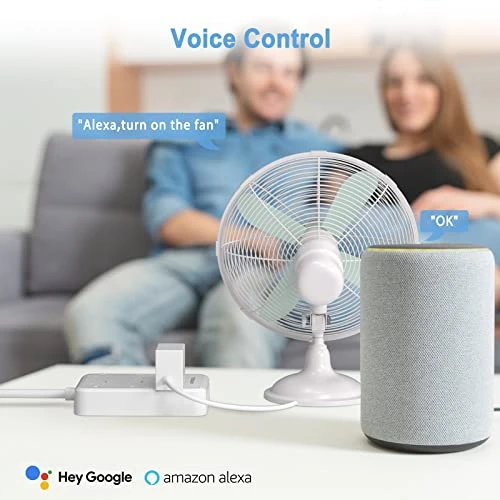 WiFi Flat Plug Strip with 3 Smart Outlets and 3 USB Ports — Power Solutions & Surge Protection, TESSAN