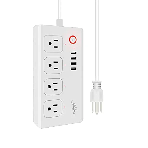 WiFi Smart Power Strip Surge Protector Extension Cord with 4 AC Outlets and 4 USB Ports — Power Solutions & Surge Protection, Jinvoo