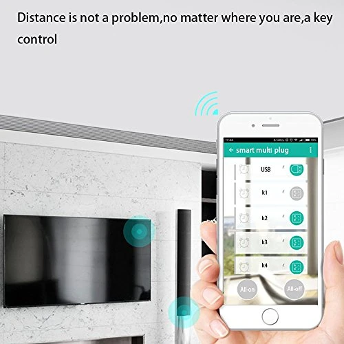 WiFi Smart Power Strip Surge Protector Extension Cord with 4 AC Outlets and 4 USB Ports — Power Solutions & Surge Protection, Jinvoo