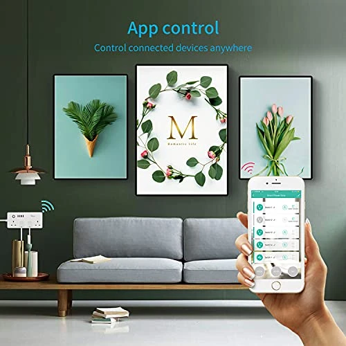 WiFi Smart Power Strip Surge Protector Extension Cord with 4 AC Outlets and 4 USB Ports — Power Solutions & Surge Protection, Jinvoo