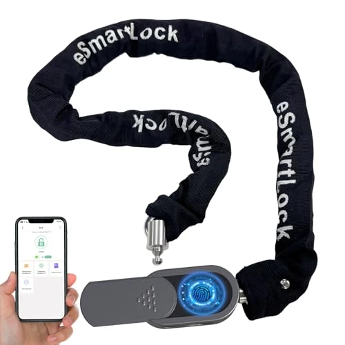 Bike Chain Lock with Fingerprint, Bluetooth App Control — Chain, Dhiedas