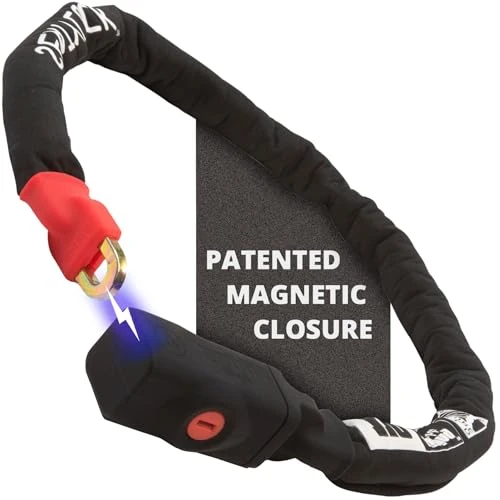 Bike Chain Lock with Key - Magnetic Patented Sold Secure Silver Rated - Heavy Duty Anti Theft - Smart Ultra Security... — Chain, Seatylock