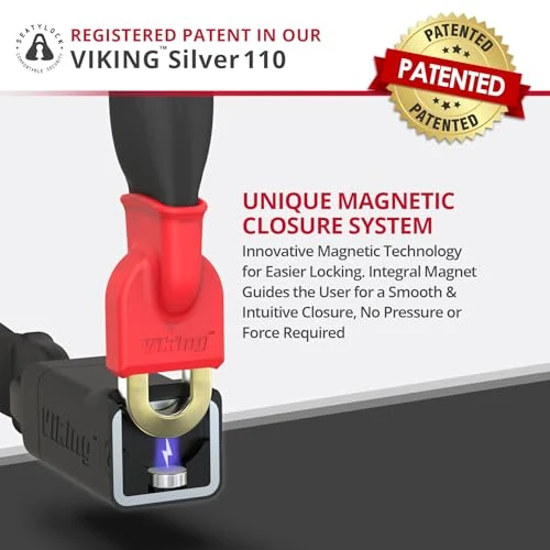 Bike Chain Lock with Key - Magnetic Patented Sold Secure Silver Rated - Heavy Duty Anti Theft - Smart Ultra Security... — Chain, Seatylock