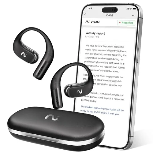 OpenNote AI Voice Recorder – Open Ear Headphones — Language Translators, VIAIM