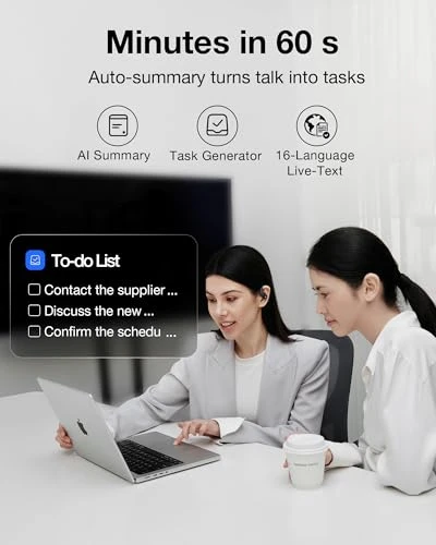 OpenNote AI Voice Recorder – Open Ear Headphones — Language Translators, VIAIM