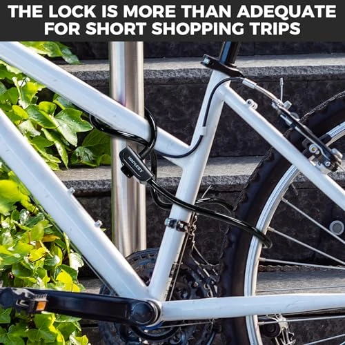 Premium Bike Lock with Keys and Mounting Bracket — Cable, Hapleby