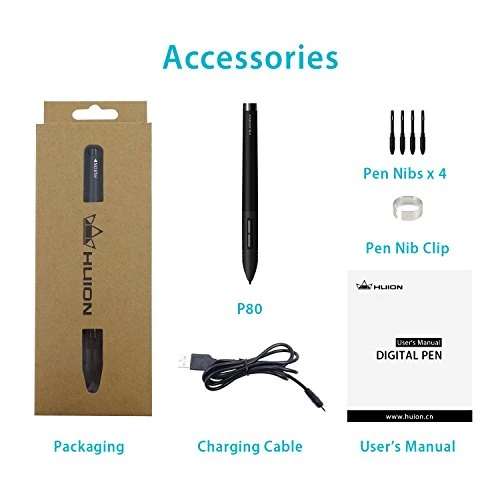 Rechargeable Digital Pen Stylus for Graphics Drawing Tablet — Styluses & Digital Pens, Huion