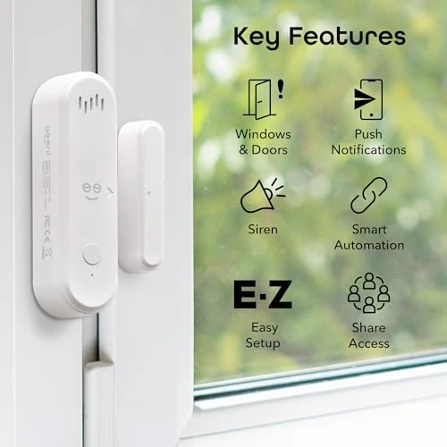 Smart Door and Window Sensor Alarm 2 Pack — Smart Home Security, Geeni