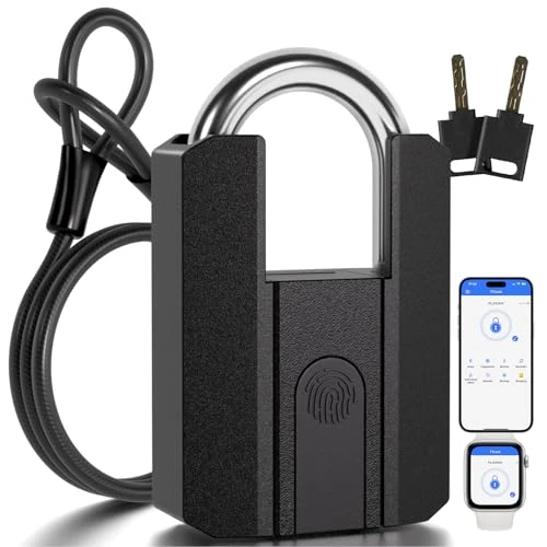 Smart Fingerprint Bike Lock with Key and 4FT Steel Cable — U-Lock, APECYC