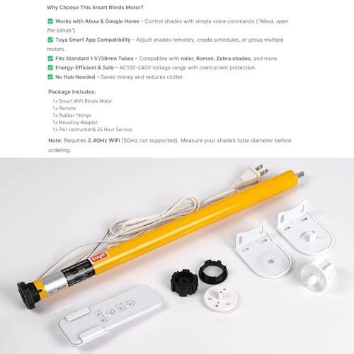 Smart WiFi Blinds Motor — Honeycomb, Sortfle