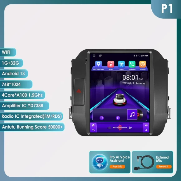 Android Car Stereo with Wireless CarPlay and GPS — In-Dash, Hizpo