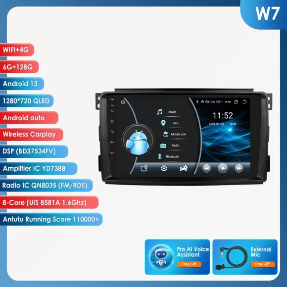 Car Multimedia System with CarPlay and Android — In-Dash, Hizpo