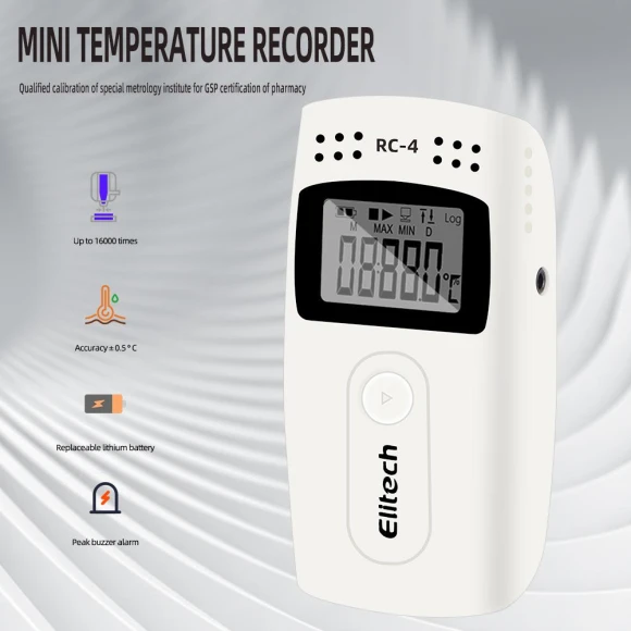 Temperature Data Logger with External Sensor — Data Loggers, Elitech